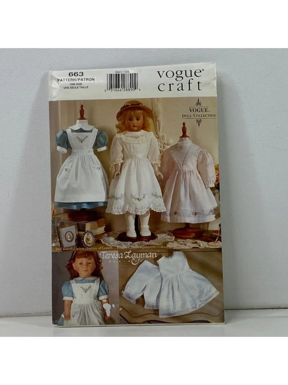Vogue Craft 663 18 Inch Doll Sewing Pattern American Girl Vintage Dresses Uncut